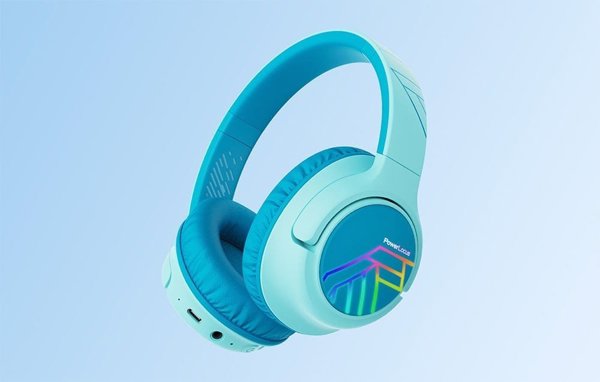 PowerLocus Bobo Ασύρματα Ακουστικά για Παιδιά, Bluetooth, Περιοριστής Έντασης Ήχου, Μπλε