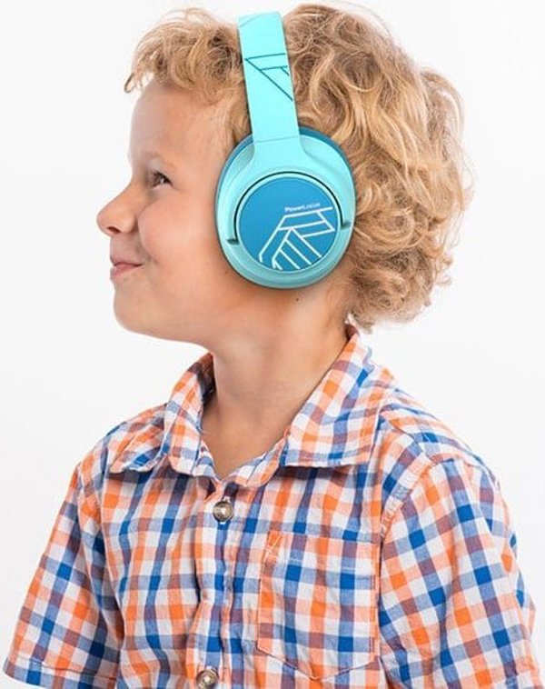 PowerLocus Bobo Ασύρματα Ακουστικά για Παιδιά, Bluetooth, Περιοριστής Έντασης Ήχου, Μπλε