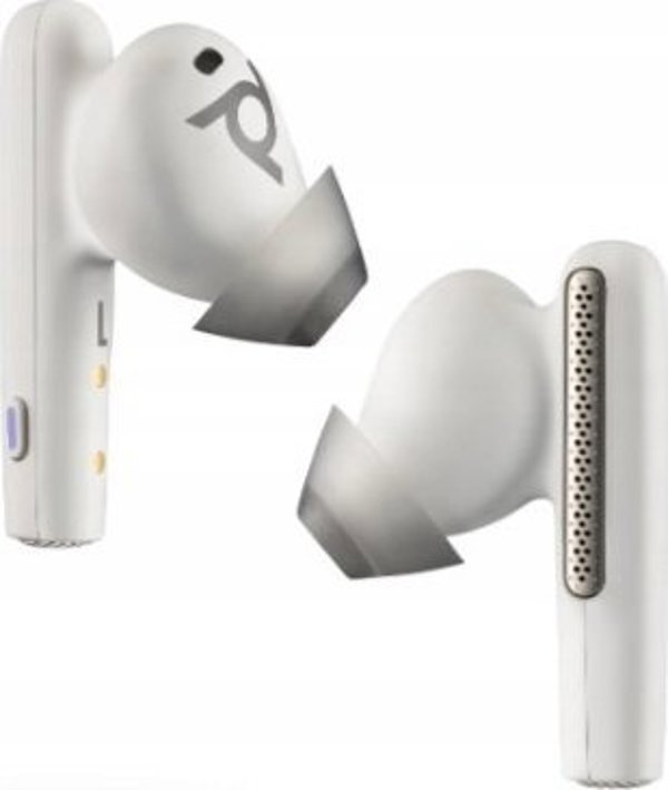 Poly Voyager Free 60+ UC M Ακουστικά Λευκά + BT700 USB-C Adapter + Θήκη Φόρτισης με Οθόνη Αφής (7Y8G8AA)