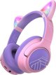 PowerLocus Bobo Ασύρματα Ακουστικά για Παιδιά, Bluetooth, Σχέδιο Αυτιά Γάτας, Ροζ