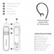 Swissten Bluetooth Headset Caller, Handsfree Ακουστικό με Ρύθμιση Έντασης, Μαύρο