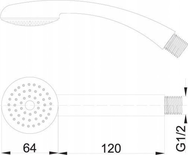Hydroland Τηλέφωνο Ντους Standard, 1 Λειτουργίας, Χρώμιο - RN.00.STANDARD