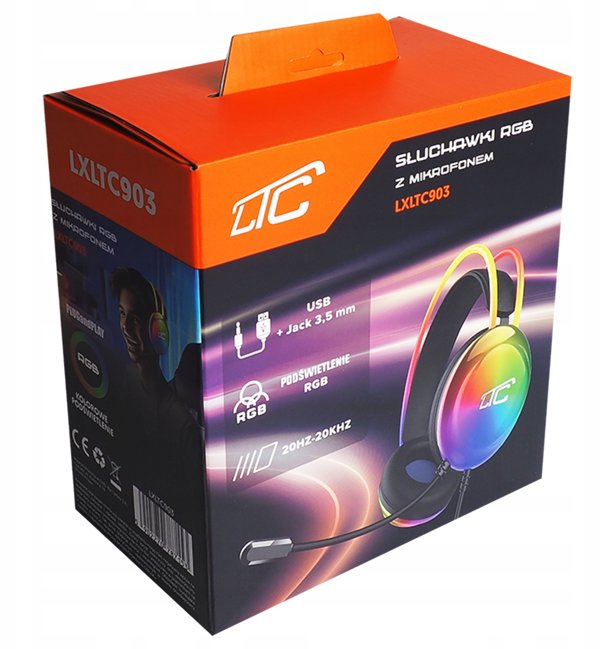 LTC Gaming Ακουστικά με Μικρόφωνο και Φωτισμό RGB