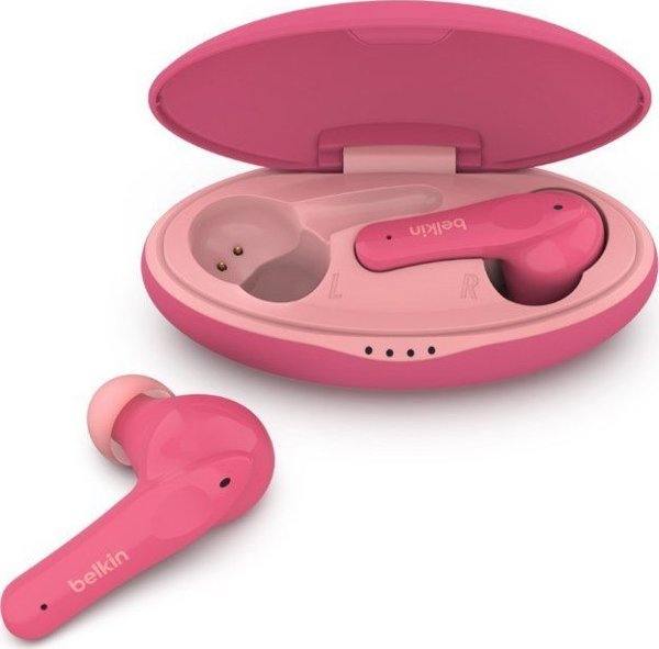 Belkin Soundform Nano Ασύρματα Ακουστικά για Παιδιά με Θήκη Φόρτισης, Ροζ, PAC003btPK
