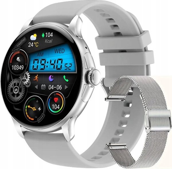 Rubicon Smartwatch RNCF35, Bluetooth Calling, Ειδοποιήσεις, Ασημί