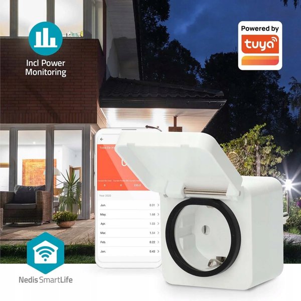 SmartLife Smart Plug | IP44 | Effektmåler | 3680 W | EU stik
