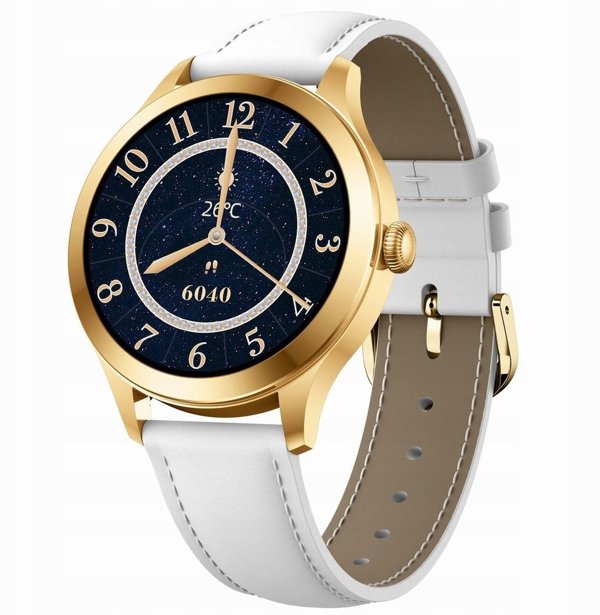 Smartwatch Gravity Smartwatch Λευκο-Χρυσό με 2 Λουράκια GT25-2 PRO