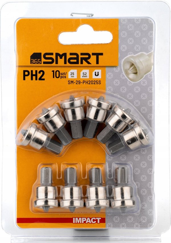 Smart Μύτες Κατσαβιδιού PH2 Με Περιοριστή Βάθους 25mm, Χάλυβας CR-V, 10τμχ