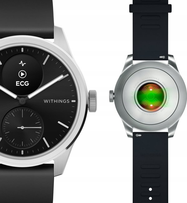 Withings ScanWatch 2 Έξυπνο Ρολόι, ΗΚΓ, Μέτρηση Παλμών & SpO2, Παρακολούθηση Ύπνου, 42mm, Μαύρο