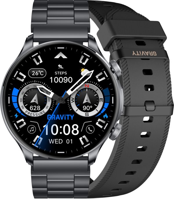 Gravity Smartwatch GT35-2 Ανδρικό Ρολόι με Μαύρο Λουράκι GPH/GPH/BK