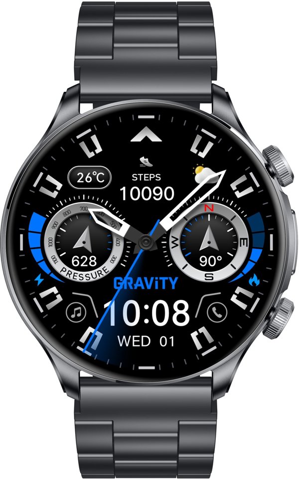 Gravity Smartwatch GT35-2 Ανδρικό Ρολόι με Μαύρο Λουράκι GPH/GPH/BK