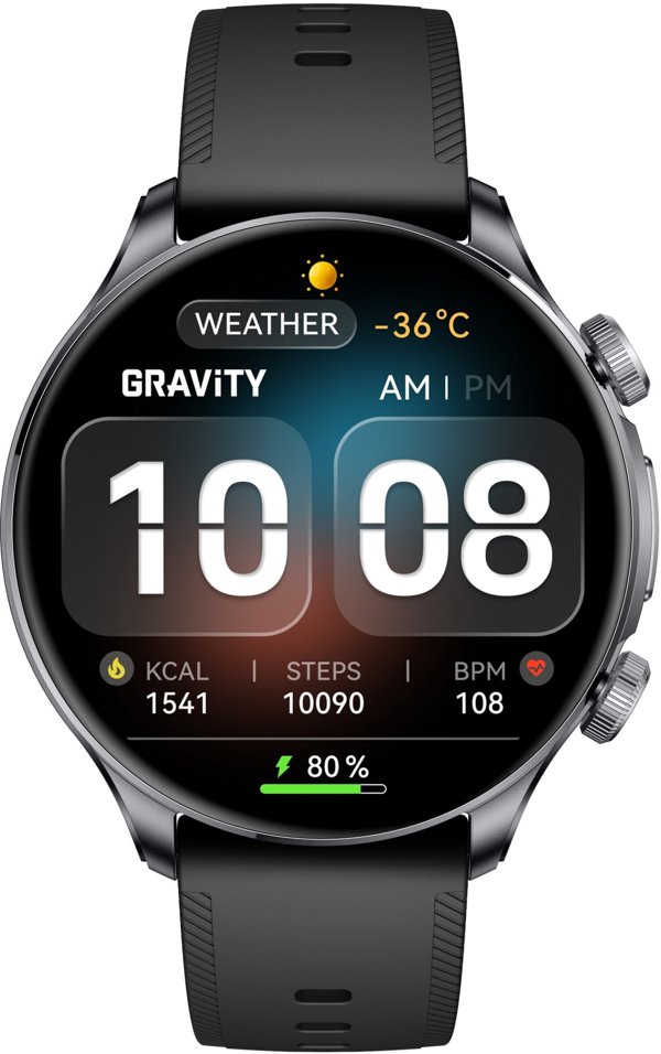Gravity Smartwatch GT35-2 Ανδρικό Ρολόι με Μαύρο Λουράκι GPH/GPH/BK