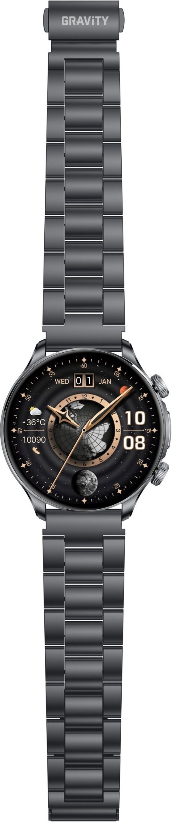 Gravity Smartwatch GT35-2 Ανδρικό Ρολόι με Μαύρο Λουράκι GPH/GPH/BK