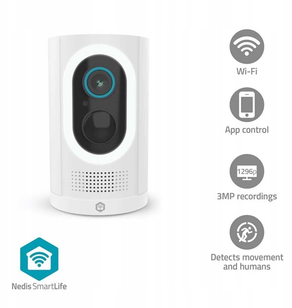 SmartLife udendørskamera | Spotlight | 3MP Full HD 1296p | IP65 |