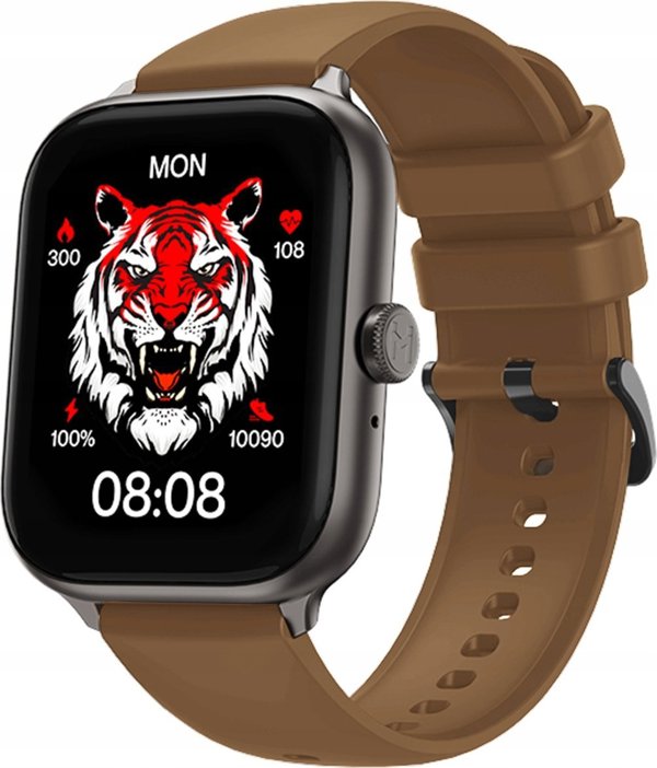 IMIKI Smart Watch ST1, 250mAh, Οθόνη IPS, Καφέ Λουράκι