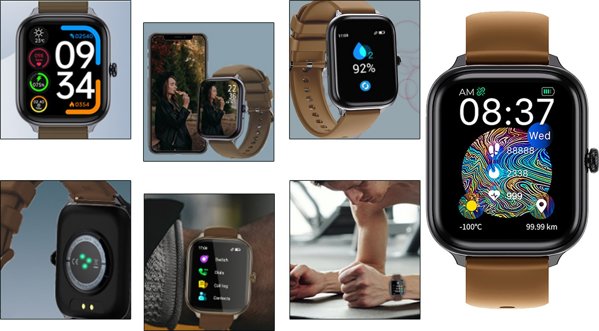 IMIKI Smart Watch ST1, 250mAh, Οθόνη IPS, Καφέ Λουράκι