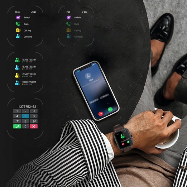 IMIKI Smart Watch ST1, 250mAh, Οθόνη IPS, Καφέ Λουράκι