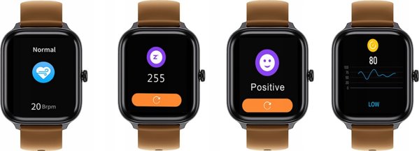 IMIKI Smart Watch ST1, 250mAh, Οθόνη IPS, Καφέ Λουράκι