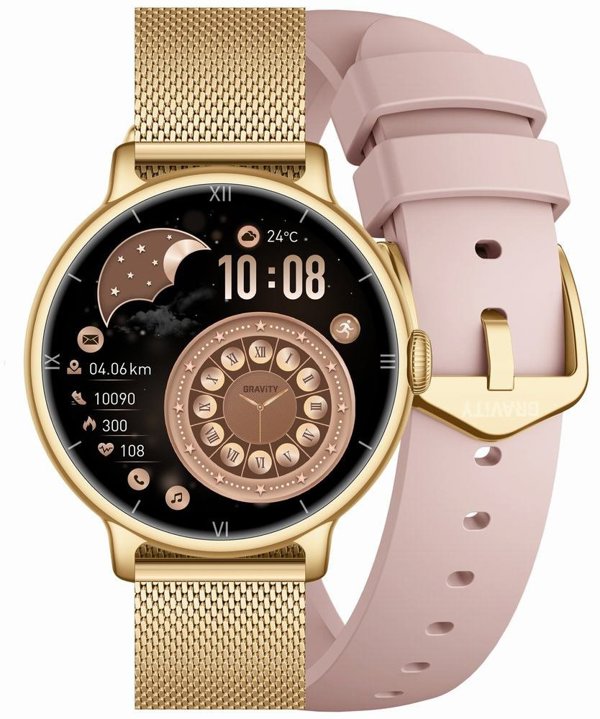Gravity Smartwatch GT33-1 Γυναικείο Ρολόι με Οθόνη AMOLED και Επιπλέον Λουράκι