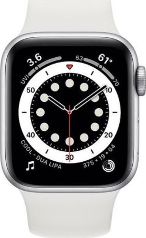 Έξυπνο Ρολόι Apple Watch Series 6 GPS 44mm Ασημί Αλουμίνιο Λευκό Σπορ Bialy (M00D3WB/A)