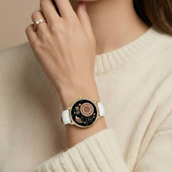 Gravity Smartwatch GT33-2 Γυναικείο Ρολόι Χρυσό/Λευκό με Λουράκι Stainless Steel