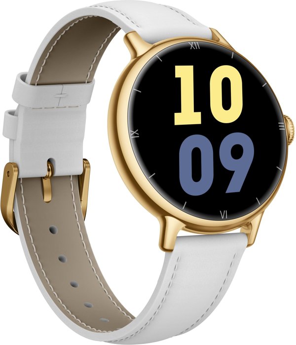 Gravity Smartwatch GT33-2 Γυναικείο Ρολόι Χρυσό/Λευκό με Λουράκι Stainless Steel