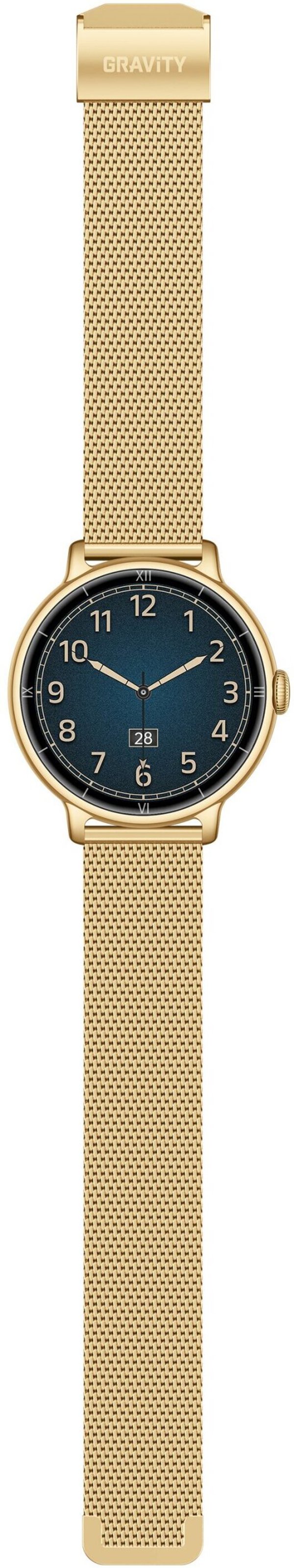 Gravity Smartwatch GT33-2 Γυναικείο Ρολόι Χρυσό/Λευκό με Λουράκι Stainless Steel