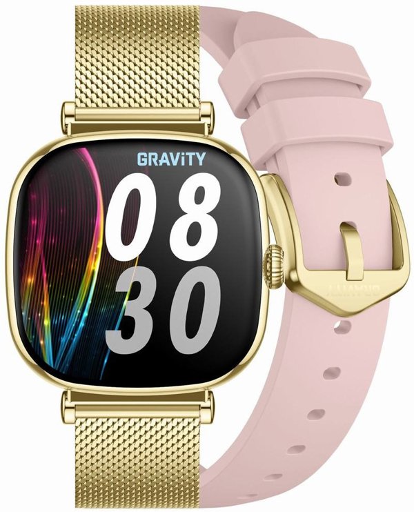 Gravity GT32-1 Γυναικείο Smartwatch με Bluetooth Κλήσεις και Επιπλέον Λουράκι