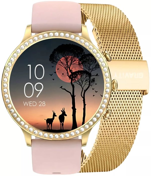 Smartwatch Gravity Zloty Pasek i Bransoleta GT5-3