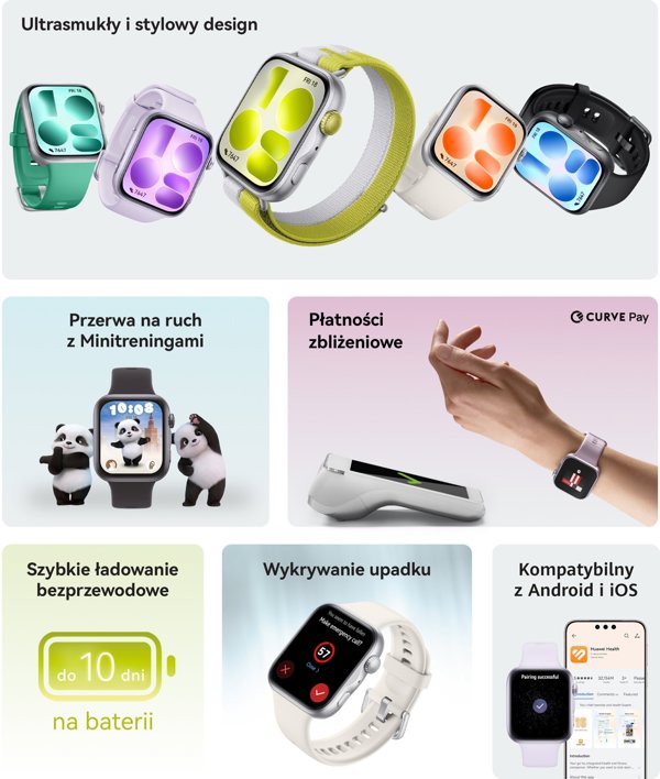 Huawei Watch Fit 3 Smartwatch 1.82" AMOLED GPS Ασημί