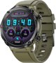 Gravity Smartwatch GT21-7, Ανδρικό Ρολόι με Χακί Λουράκι και Μαύρη Κάσα