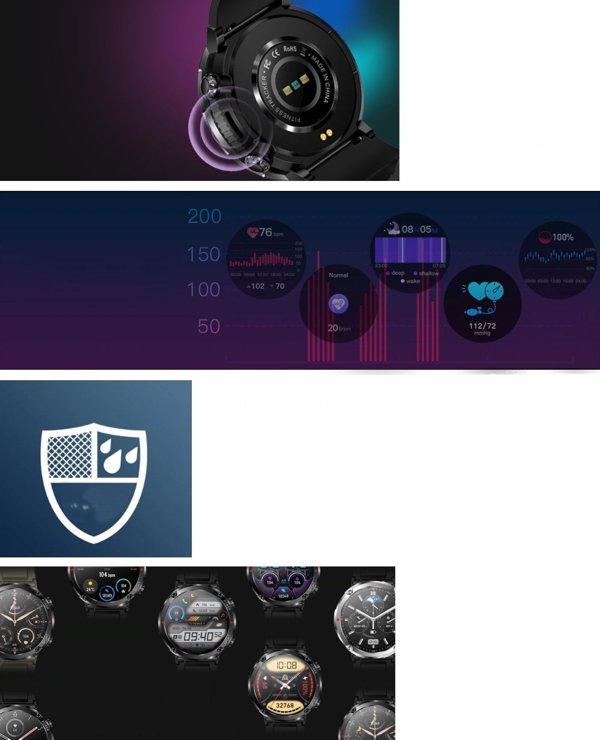 Gravity Smartwatch GT21-7, Ανδρικό Ρολόι με Χακί Λουράκι και Μαύρη Κάσα