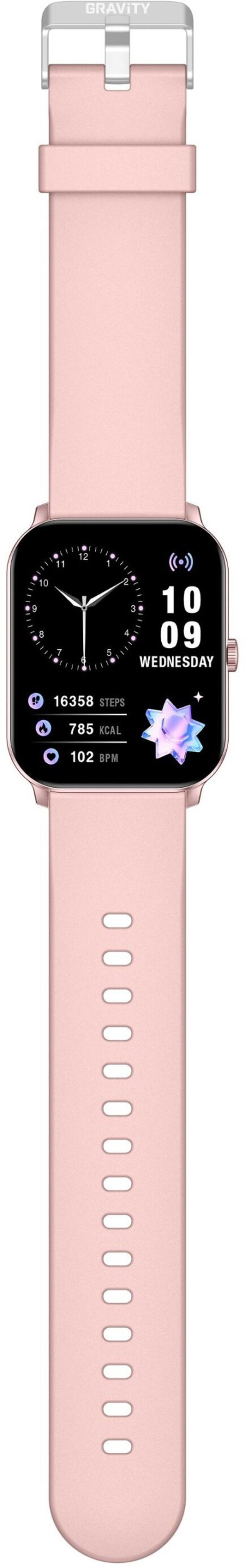 Smartwatch Gravity GT36-1 Ροζ, Γυναικείο Ψηφιακό Ρολόι με Οθόνη Αφής