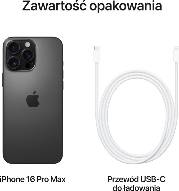 Smartfon Apple iPhone 16 Pro Max 512GB Black Titanium (MYX03)
