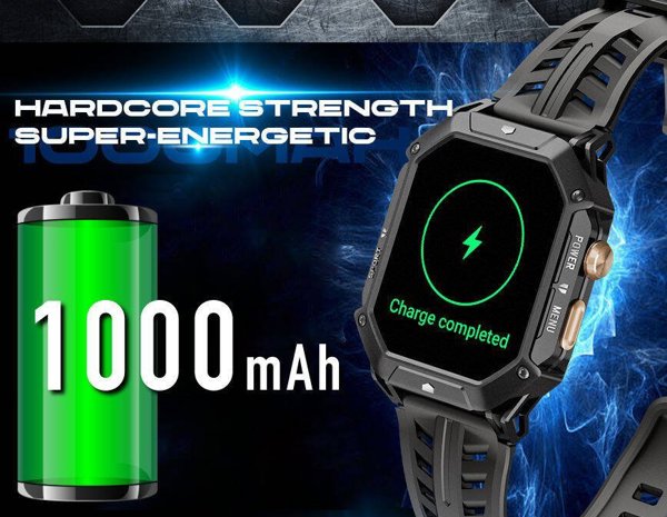 Rubicon Smartwatch RNCF24 με Bluetooth Κλήσεις, Γκρι Σιλικόνη