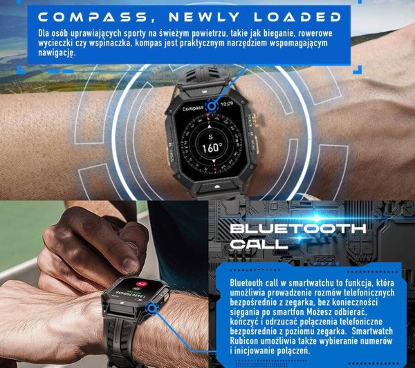 Rubicon Smartwatch RNCF24 με Bluetooth Κλήσεις, Γκρι Σιλικόνη