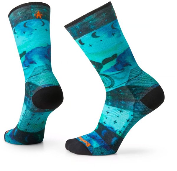Smartwool W'S Bike Zero Cushion Celestial Print Crew Socks, 150 | multi color, S