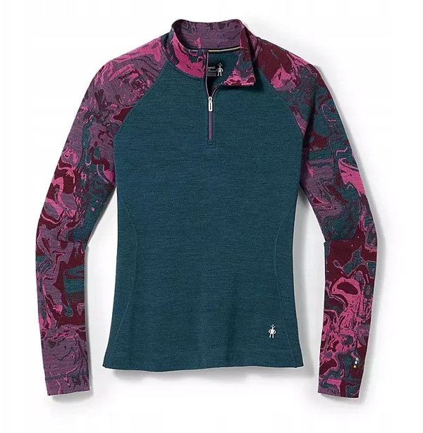Smartwool W'S Classic Thermal Merino Base Layer Pattern 1/4 Zip Boxed, K59, XS