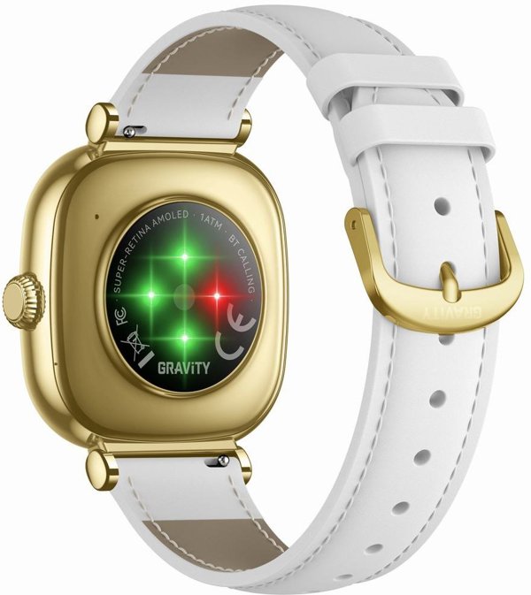 Gravity Smartwatch GT32-2 Γυναικείο Ρολόι με Bluetooth Κλήσεις και Επιπλέον Λουράκι (Gold)