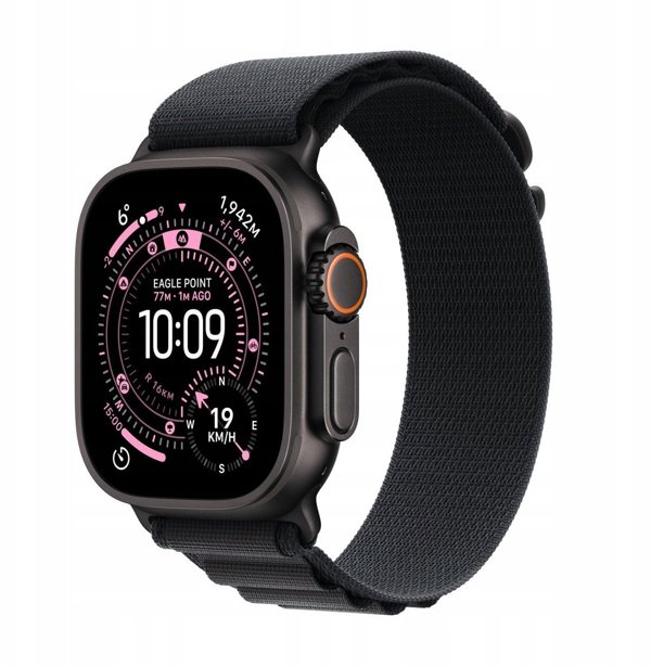 Smartwatch Apple Watch Ultra 3 GPS + Cellular 49mm Black Titanium / Alpine Loop L Czarny  (MF0X4QP/A)