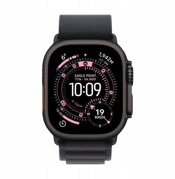 Smartwatch Apple Watch Ultra 3 GPS + Cellular 49mm Black Titanium / Alpine Loop L Czarny  (MF0X4QP/A)