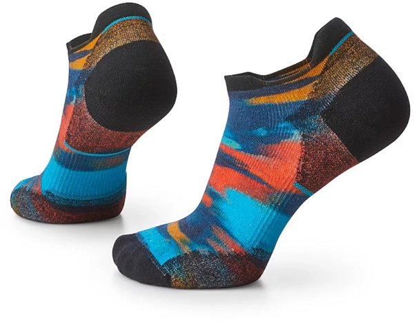 Smartwool W'S Run Targeted Cushion Brushed Print Low Ankle Socks, B25 | alpine blue, M