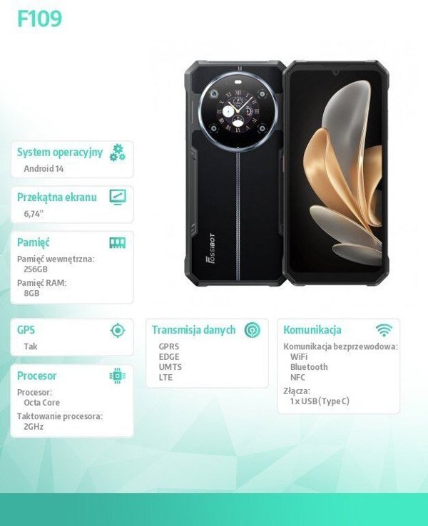 Smartfon F109 black CH Fossibot