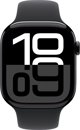 Apple Watch Σειρά 10 (GPS + Cellular) 46mm Καθρέφτης Μαύρο Αλουμινένιο Κουτί με Μαύρο Αθλητικό Λουράκι, M/L (MWY43)