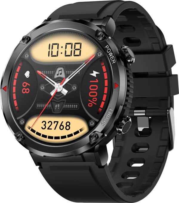 Gravity Smartwatch GT21-1 Ανδρικό Ρολόι με Μεταλλικό Μπρασελέ - Μαύρο