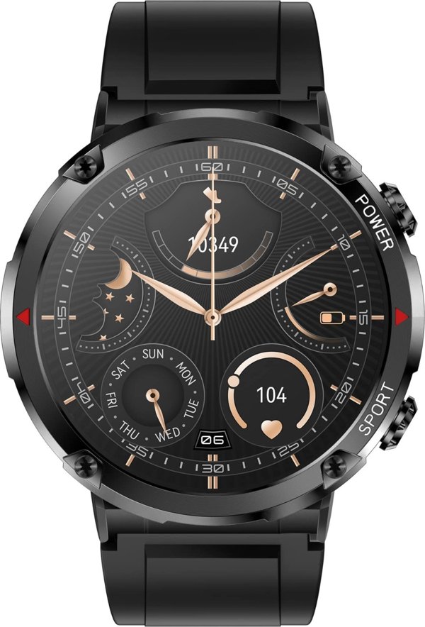 Gravity Smartwatch GT21-1 Ανδρικό Ρολόι με Μεταλλικό Μπρασελέ - Μαύρο