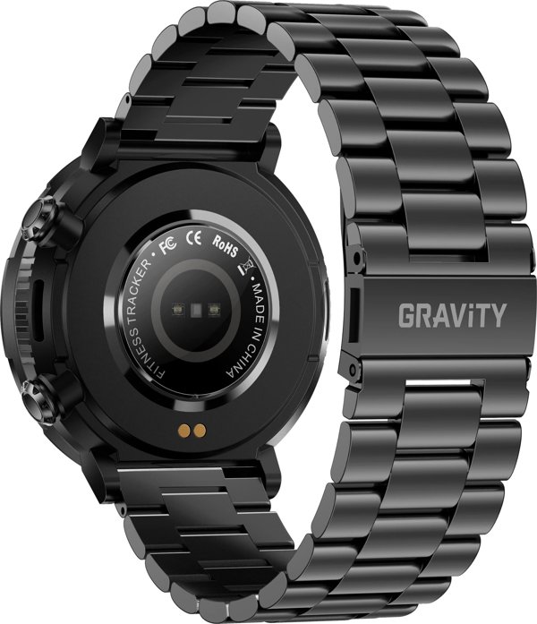 Gravity Smartwatch GT21-1 Ανδρικό Ρολόι με Μεταλλικό Μπρασελέ - Μαύρο