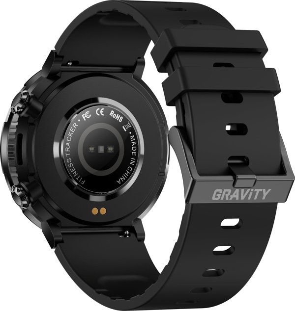 Gravity Smartwatch GT21-1 Ανδρικό Ρολόι με Μεταλλικό Μπρασελέ - Μαύρο