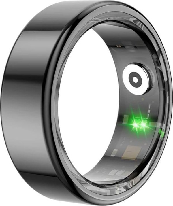Smart Ring Colmi R02, Αδιάβροχο Smartring με Θήκη Φόρτισης, Μέγεθος 8 (18.1mm), Μαύρο