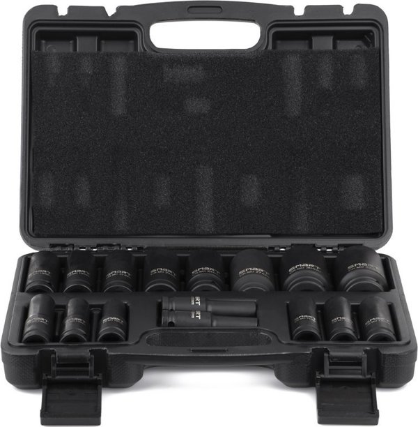 Smart SM-29-NSET16 Σετ Κρουστικά Καρυδάκια 1/2" Μακριά 10-32mm 16τμχ από Χάλυβα Χρωμίου-Μολυβδαινίου σε Θήκη